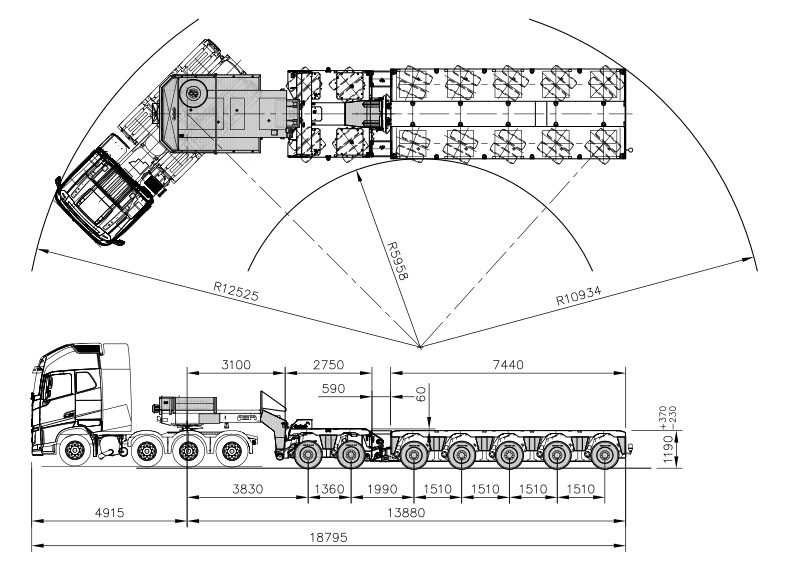 modulaire-7-lignes-plateau Transport KTX - Transport exceptionnel camion remorque