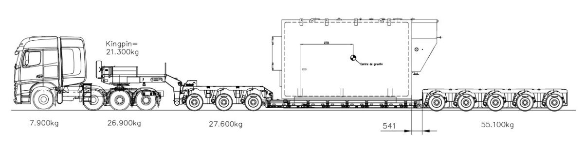 remorque extra-surbaissée-3+5-simple-extensible-15M-et-40CM-du-sol Transport KTX - Transport exceptionnel camion remorque